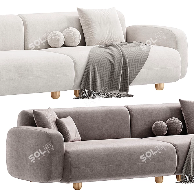 Modern Italian Dolmen Sofa Design 3D model image 3