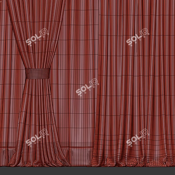 Origami-inspired Curtain Design 3D model image 4