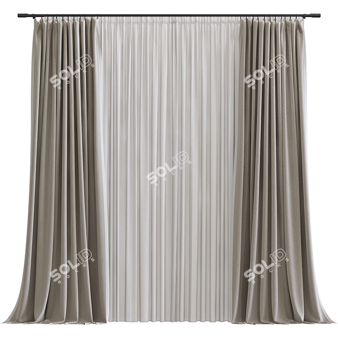 Refined Curtain Design Mesh 3D model image 1