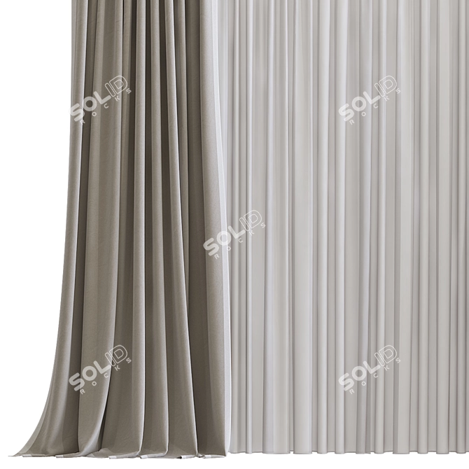 Refined Curtain Design Mesh 3D model image 2