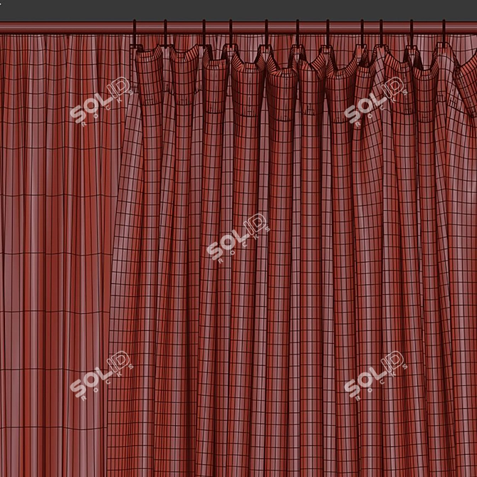 Refined Curtain Design Mesh 3D model image 4