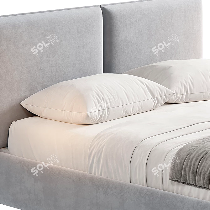 Elegant Upholstered Bed with Storage 3D model image 4
