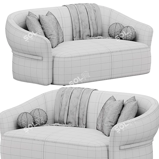 Elegant Madame Butterfly Sofa Flou 3D model image 4