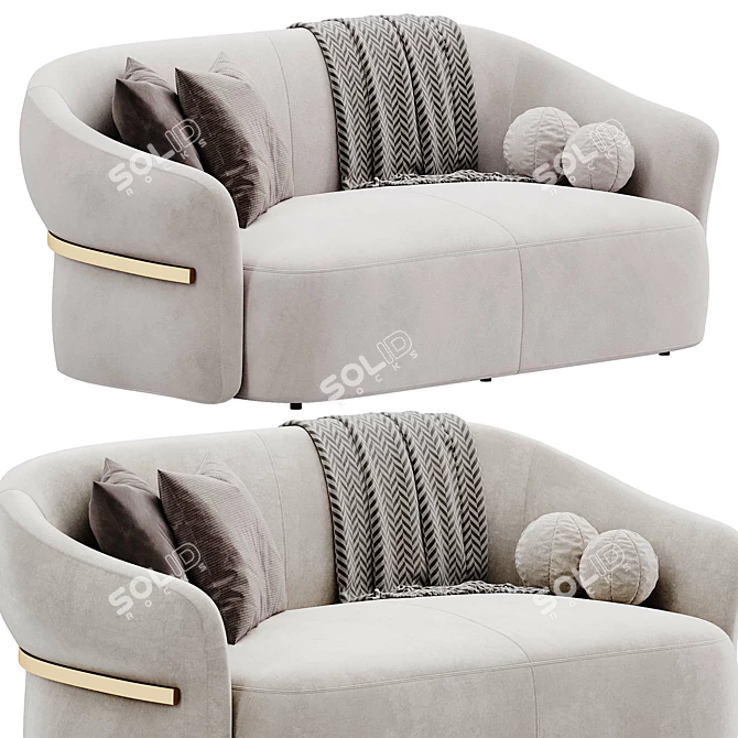 Elegant Madame Butterfly Sofa Flou 3D model image 5