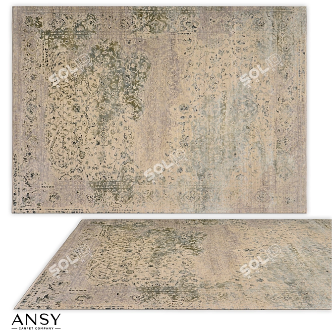 ANSY Shabby Classic Wool Silkrug 3D model image 1