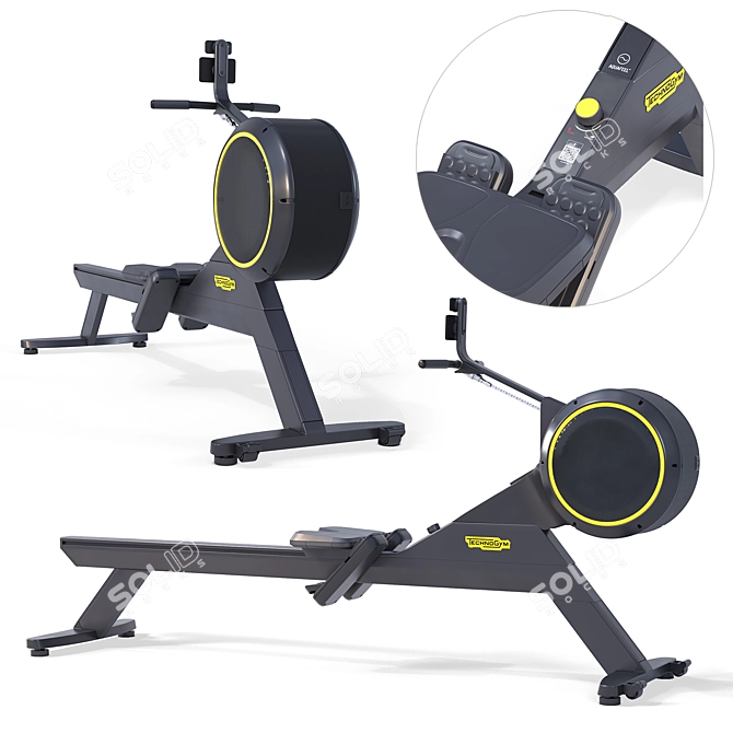 Skillrow Rowing Machine: Realistic Design 3D model image 2