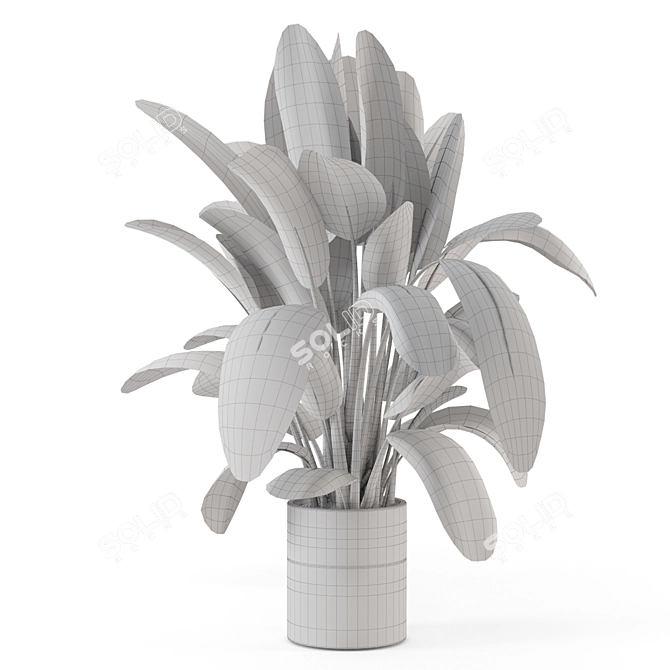 Handmade Stone Pot Indoor Plants 3D model image 7