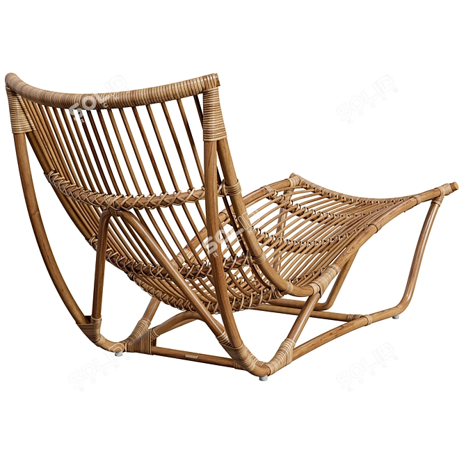 Handmade Rattan Michelangelo Daybed 3D model image 3