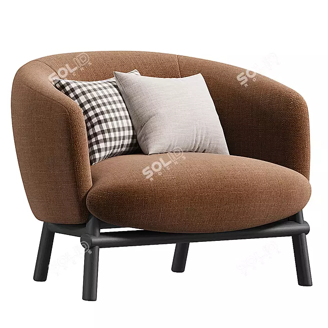 Elegance Embodied: LIVRE Armchair 3D model image 1