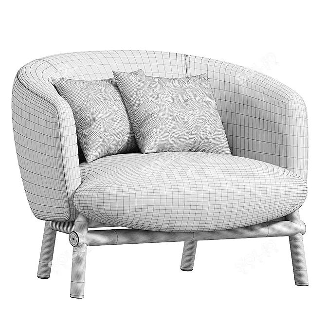 Elegance Embodied: LIVRE Armchair 3D model image 4