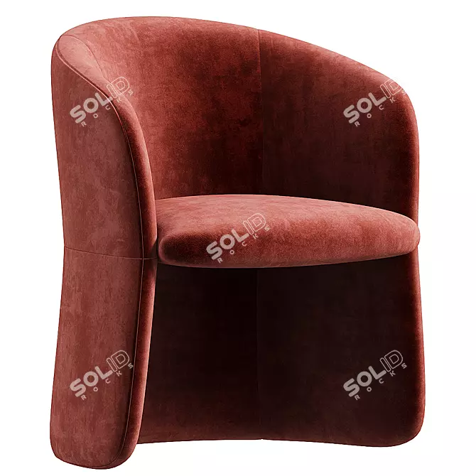 Elegant Fabric Easy Chair Design 3D model image 1