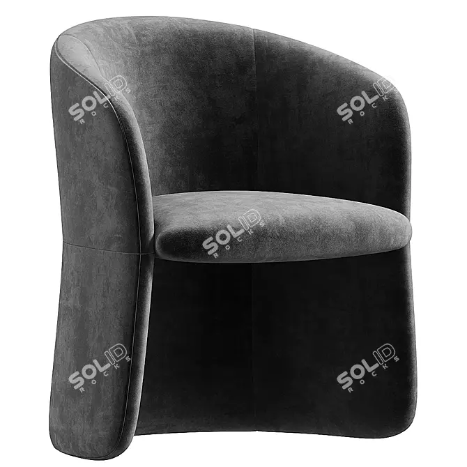 Elegant Fabric Easy Chair Design 3D model image 3