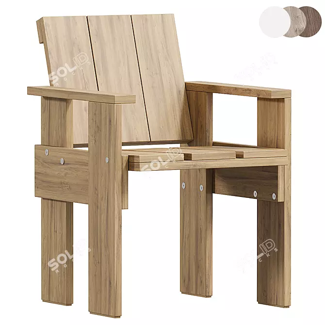 Modern Pine CRATE Chair 3D 3D model image 1