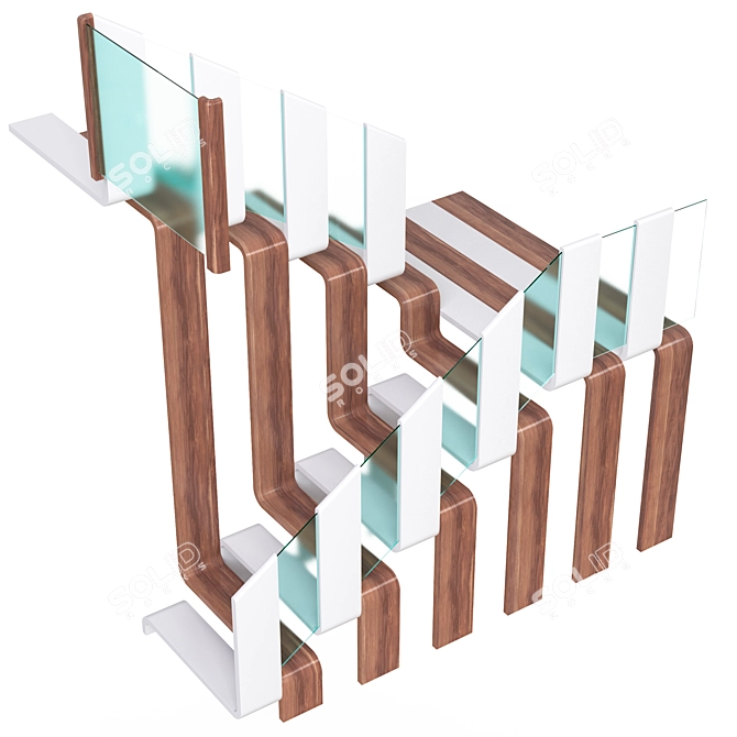 Corona Wooden Staircase 3D Model 3D model image 1