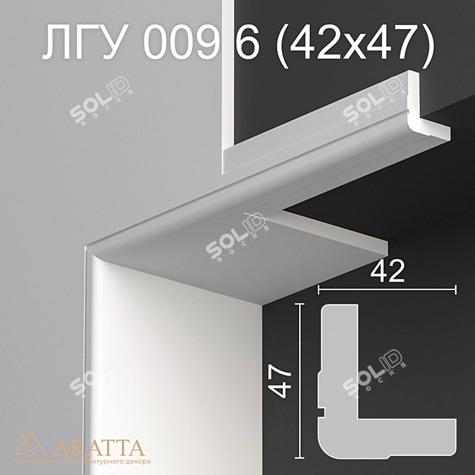 Gypsum Corner Molding LGU 009 3D model image 1