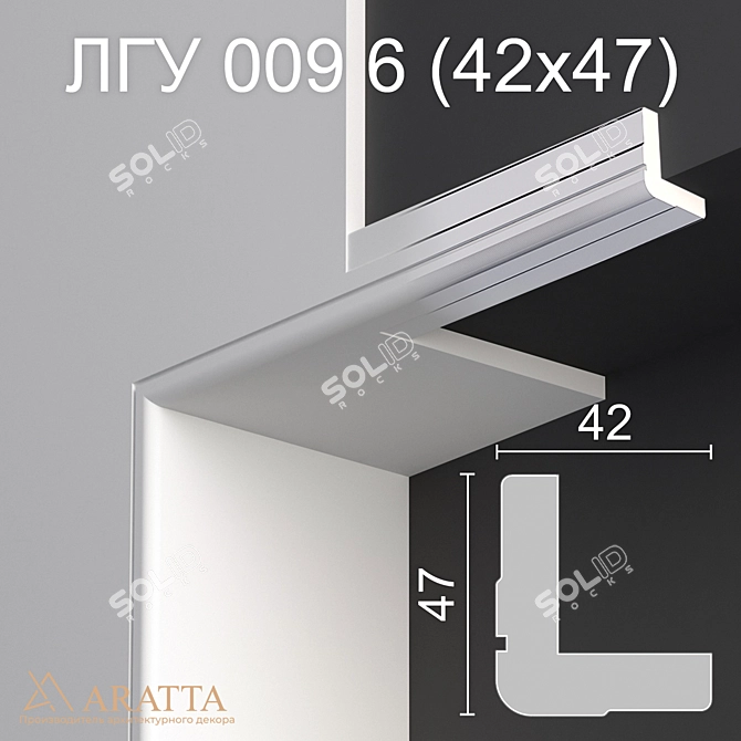 Gypsum Corner Molding LGU 009 3D model image 2