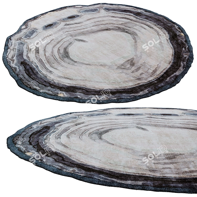 Modern Parvata Round Rug 3D model image 1