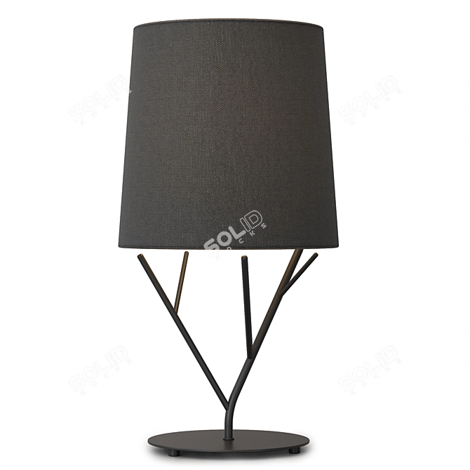 Modern Steel Table Lamp with Textile Shade 3D model image 2