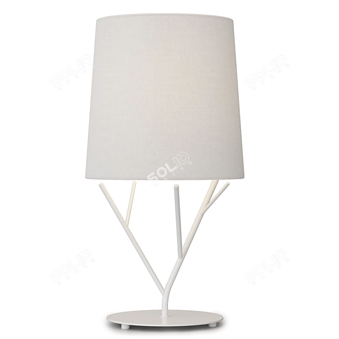 Modern Steel Table Lamp with Textile Shade 3D model image 3