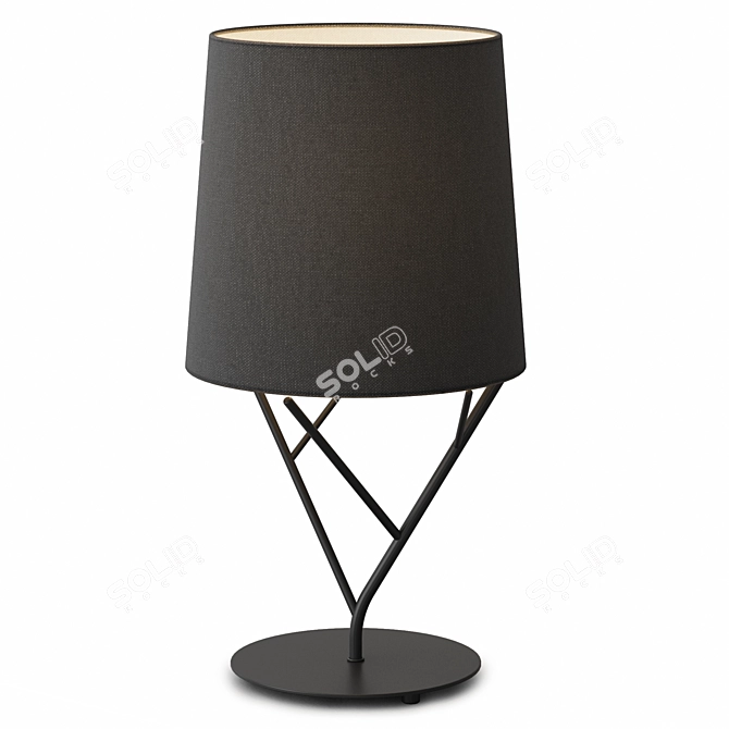 Modern Steel Table Lamp with Textile Shade 3D model image 4