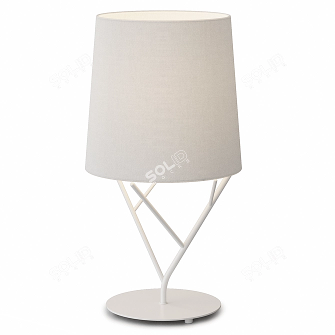 Modern Steel Table Lamp with Textile Shade 3D model image 5