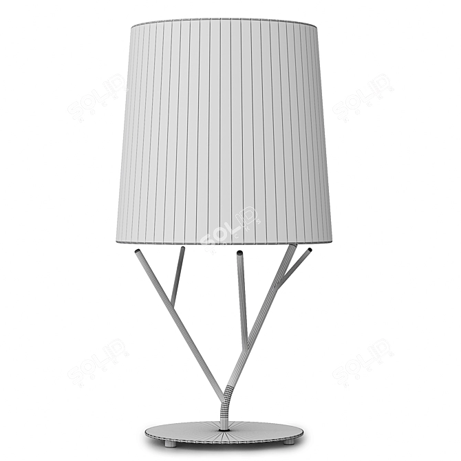 Modern Steel Table Lamp with Textile Shade 3D model image 6