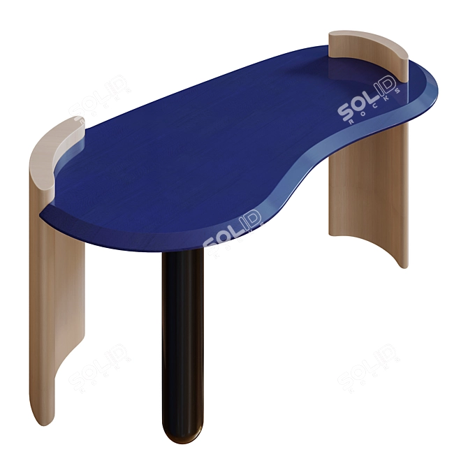Modern Blue Table: Sleek Design 3D model image 1