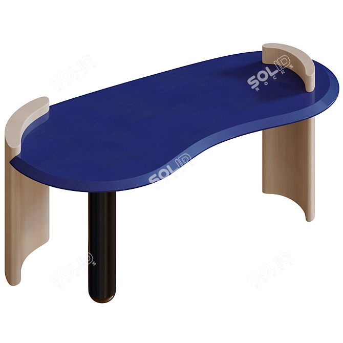 Modern Blue Table: Sleek Design 3D model image 2