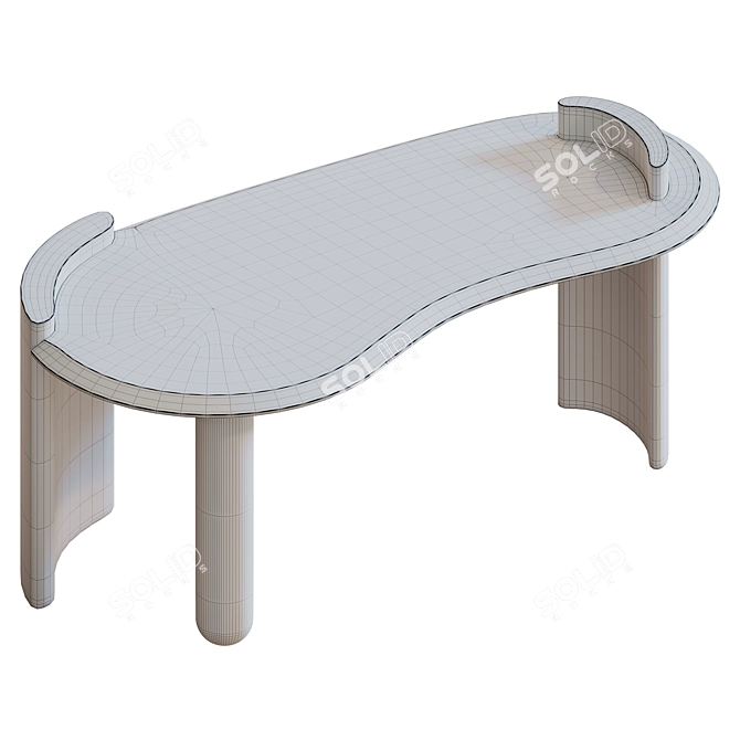 Modern Blue Table: Sleek Design 3D model image 5