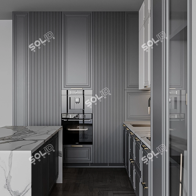  Customizable Kitchen Unit Set 3D model image 3