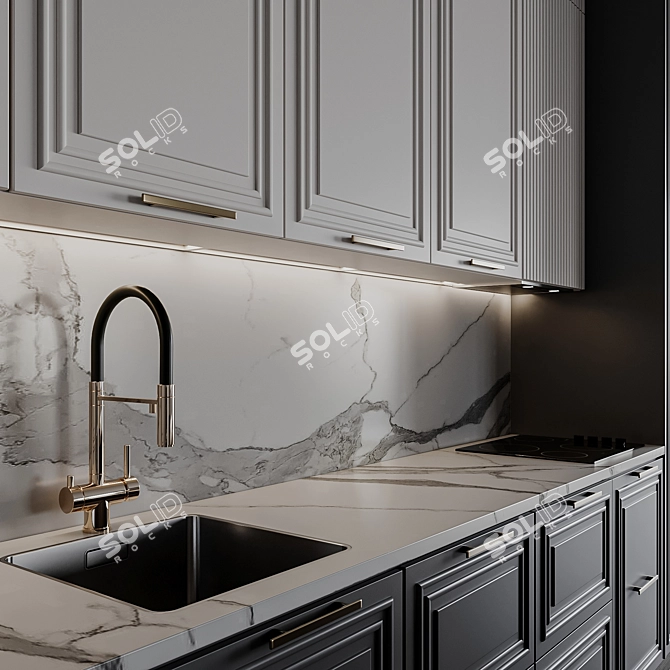  Customizable Kitchen Unit Set 3D model image 4