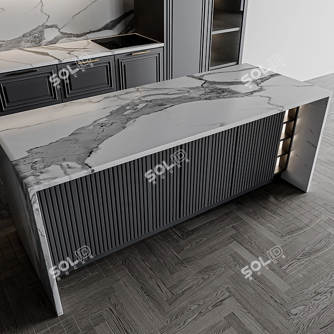  Customizable Kitchen Unit Set 3D model image 6