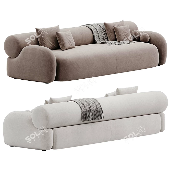 Luxury Modern Oscar Sofa Design 3D model image 2