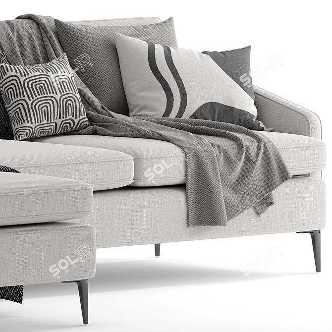 Modern High-Legged Corner Sofa 3D model image 3