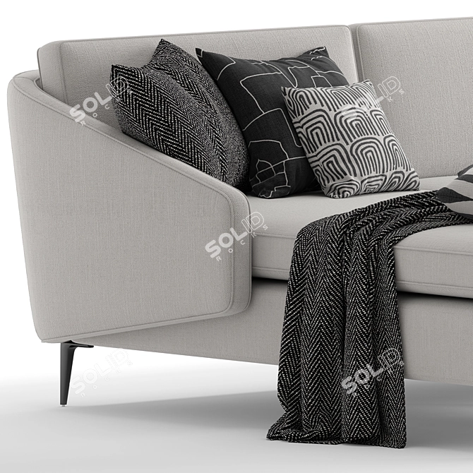 Modern High-Legged Corner Sofa 3D model image 6