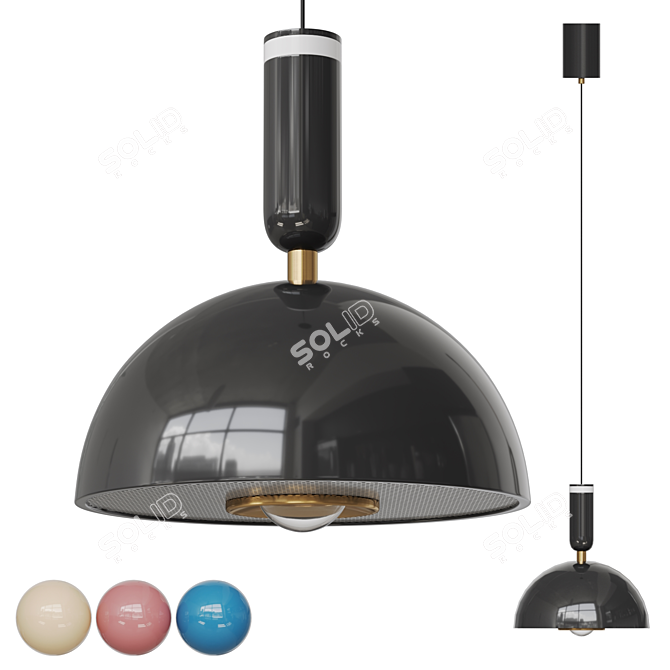 Adjustable LED Pendant Lamp 3D model image 1