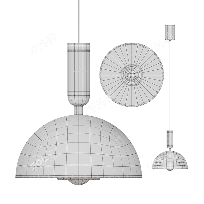 Adjustable LED Pendant Lamp 3D model image 5