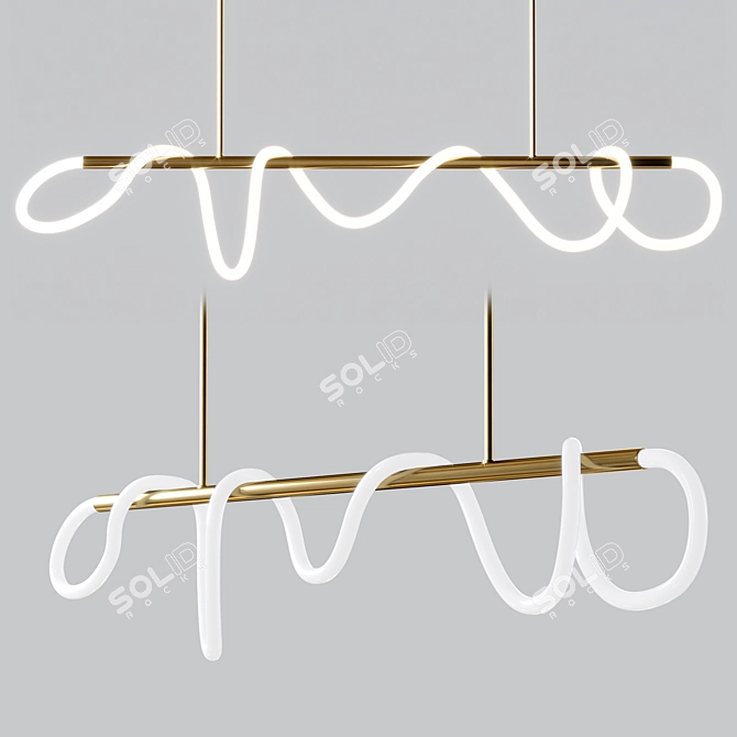  Designer LED Chandelier Exportable Millimeters 3D model image 1