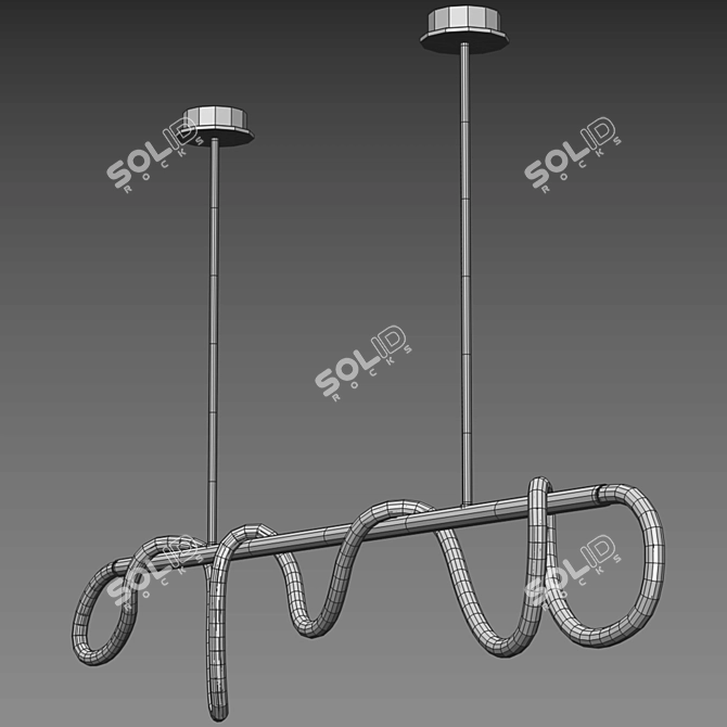  Designer LED Chandelier Exportable Millimeters 3D model image 2