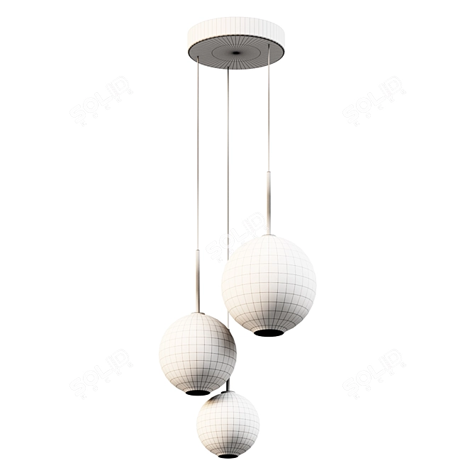 Title: Modish Hanging Chandelier Loft Lights 3D model image 2