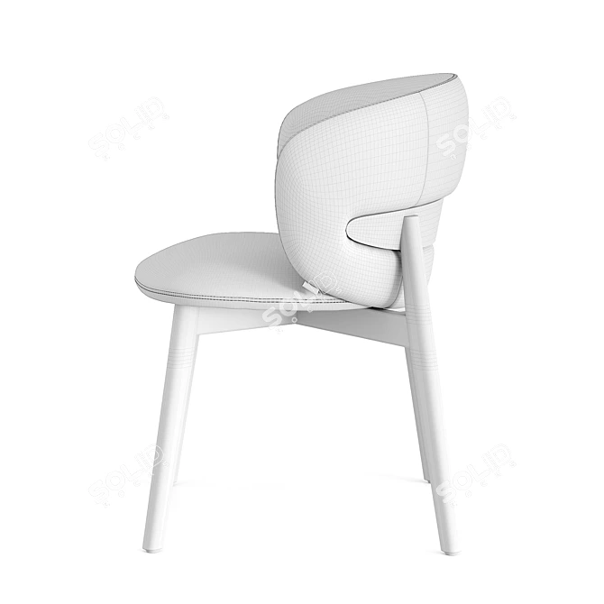 Baikal 2.0: Elegant Wood Chair 3D model image 3