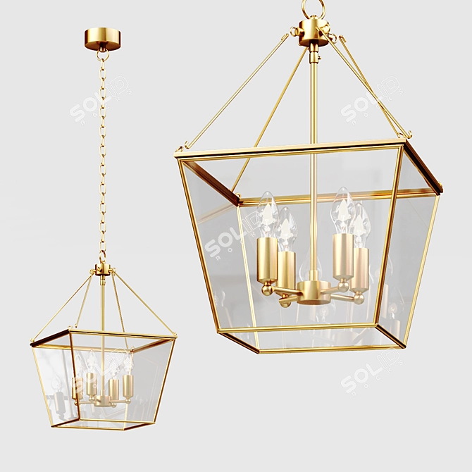 Suspended Chandelier Swin C6136-4 Pendant 3D model image 1