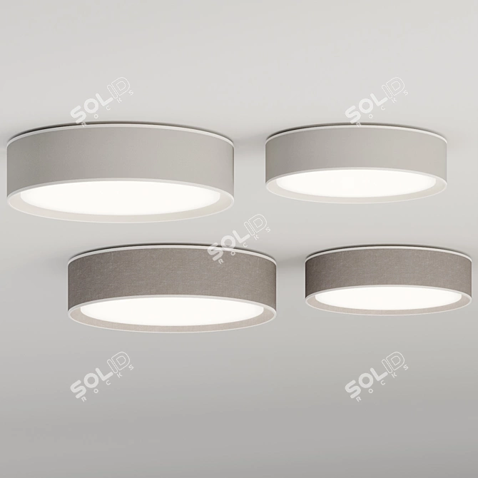 Textured Fabric LED Flushmount 3D model image 3