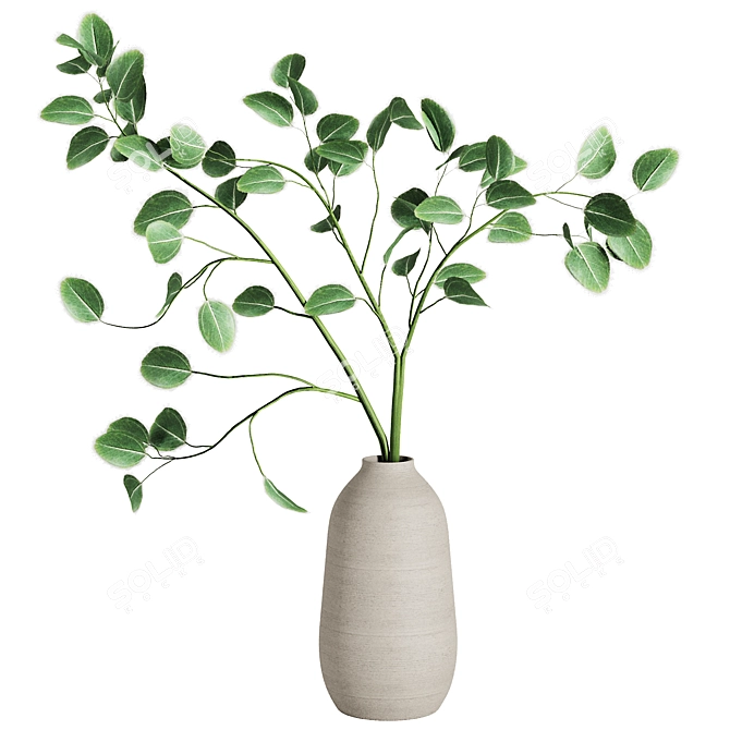 Rustic Dry Branches Bouquet Décor 3D model image 1