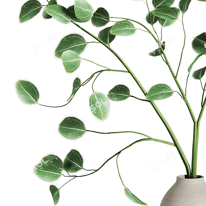 Rustic Dry Branches Bouquet Décor 3D model image 2