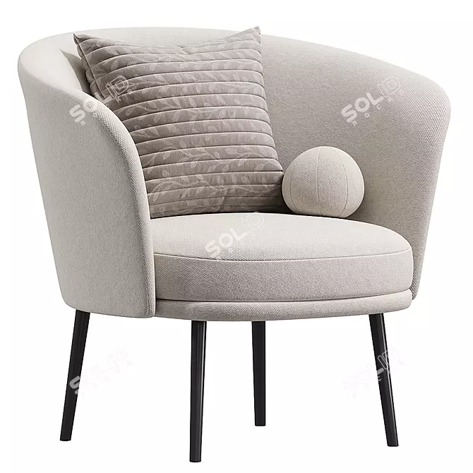 Modern Upholstered Armchair Model 3D model image 1