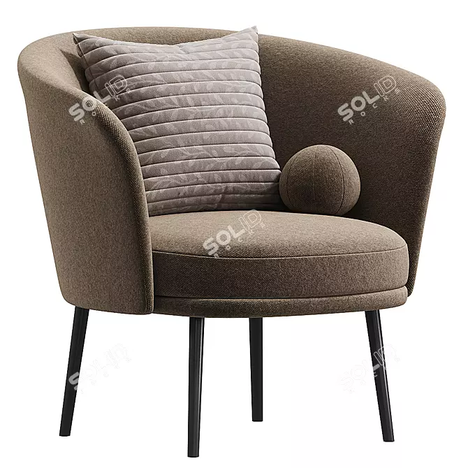 Modern Upholstered Armchair Model 3D model image 2