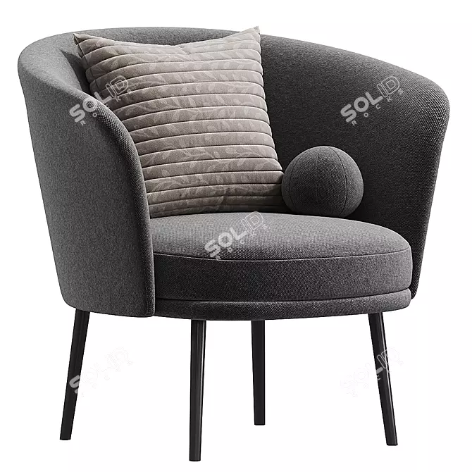 Modern Upholstered Armchair Model 3D model image 3