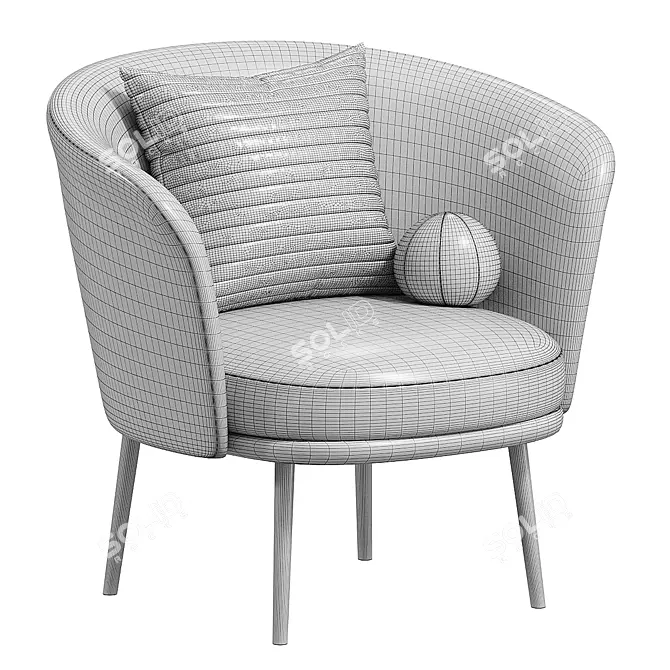 Modern Upholstered Armchair Model 3D model image 4