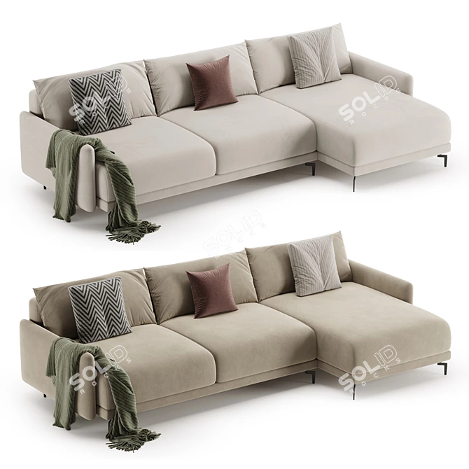 Modern Corner Archi Sofa Design 3D model image 1